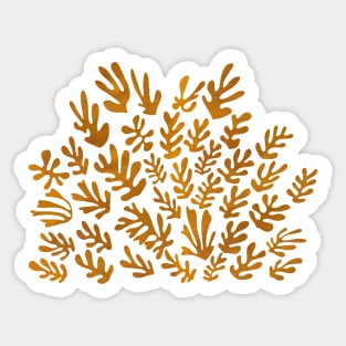 Gold and Black Leaves Sticker